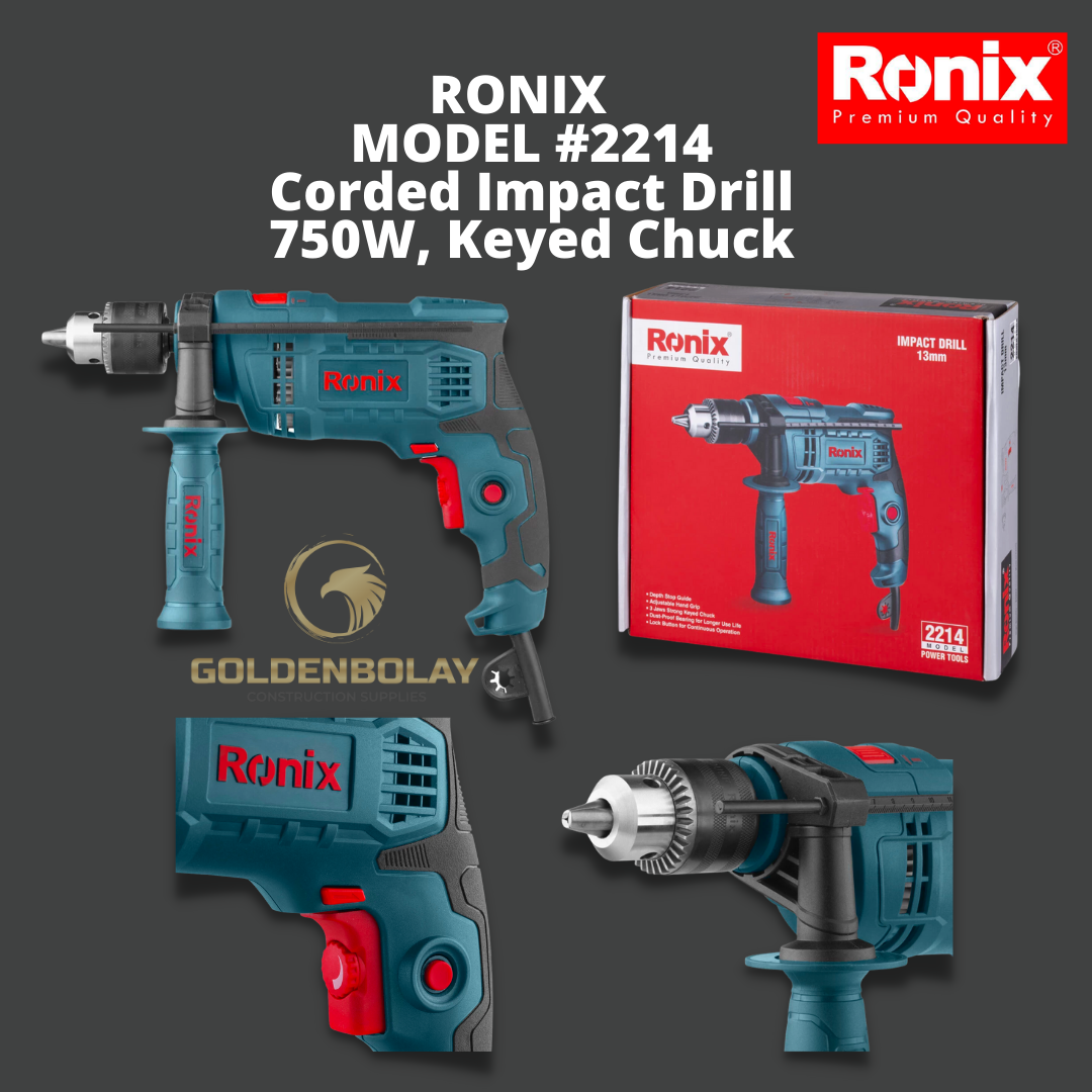 RONIX MODEL 2214 Corded Impact Drill 750W Keyed Chuck