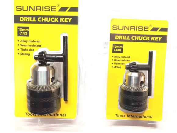 SUNRISE DRILL CHUCK WITH KEY (1/2 and 3/8)