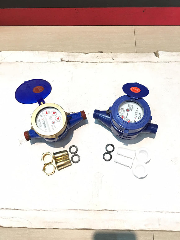 Water-Meter Brass 15mm (Metal & Plastic)