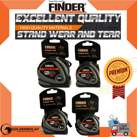 FINDER Steel tape 10m w/ ft & 5m w/ ft. and 3m & 5m without ft.