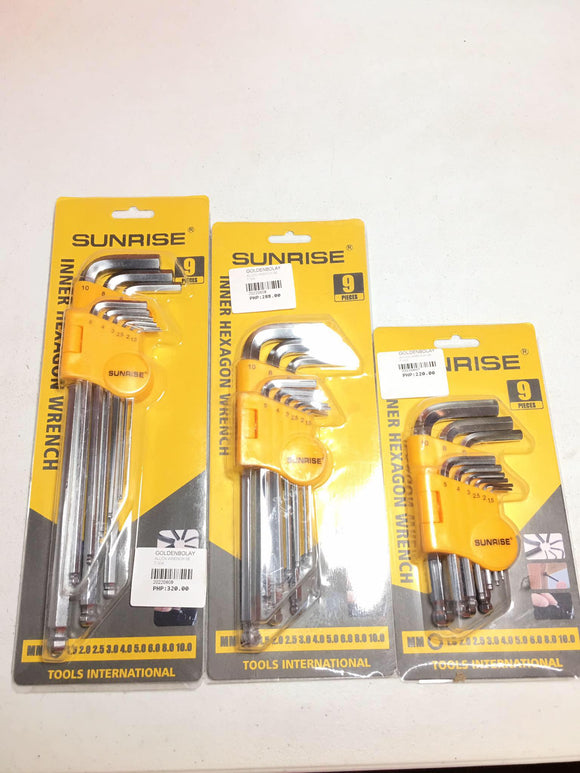 SUNRISE ALLEN WRENCH 004, 005, 006 (9PCS)