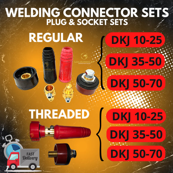 Threaded Welding Cable Connector Set (DKJ10-25, DKJ35-50, DKJ50-70)