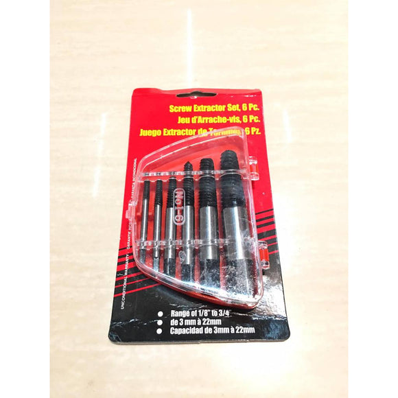 6PCS. SCREW EXTRACTOR/EASY OUT SET HEAVY DUTY