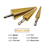 3pcs HSS Titanium Coated Step Drill Bit SET