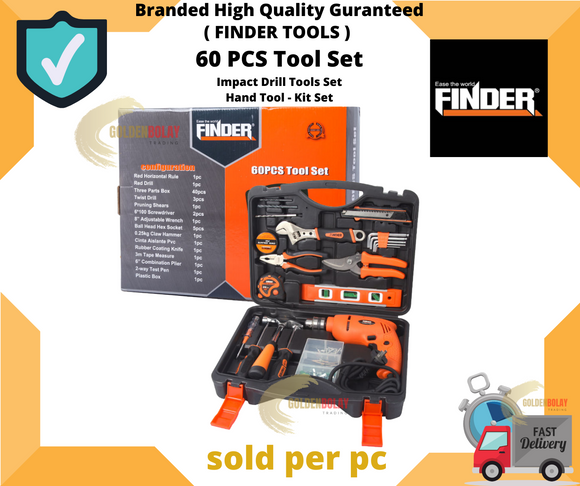 FINDER 60 PCS Tool Set Impact Drill Tools Set Hand Tool- Kit Set Size/Volume: