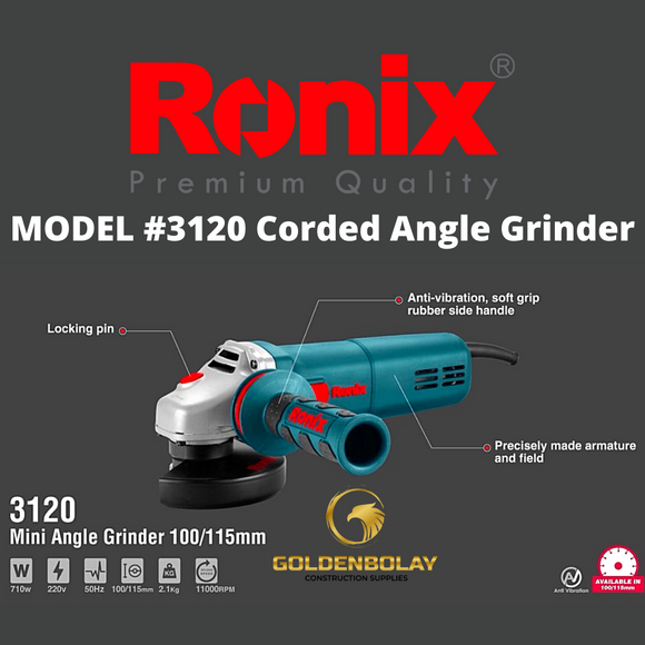 RONIX Angle Grinder 100/115mm, 710W MODEL # 3120