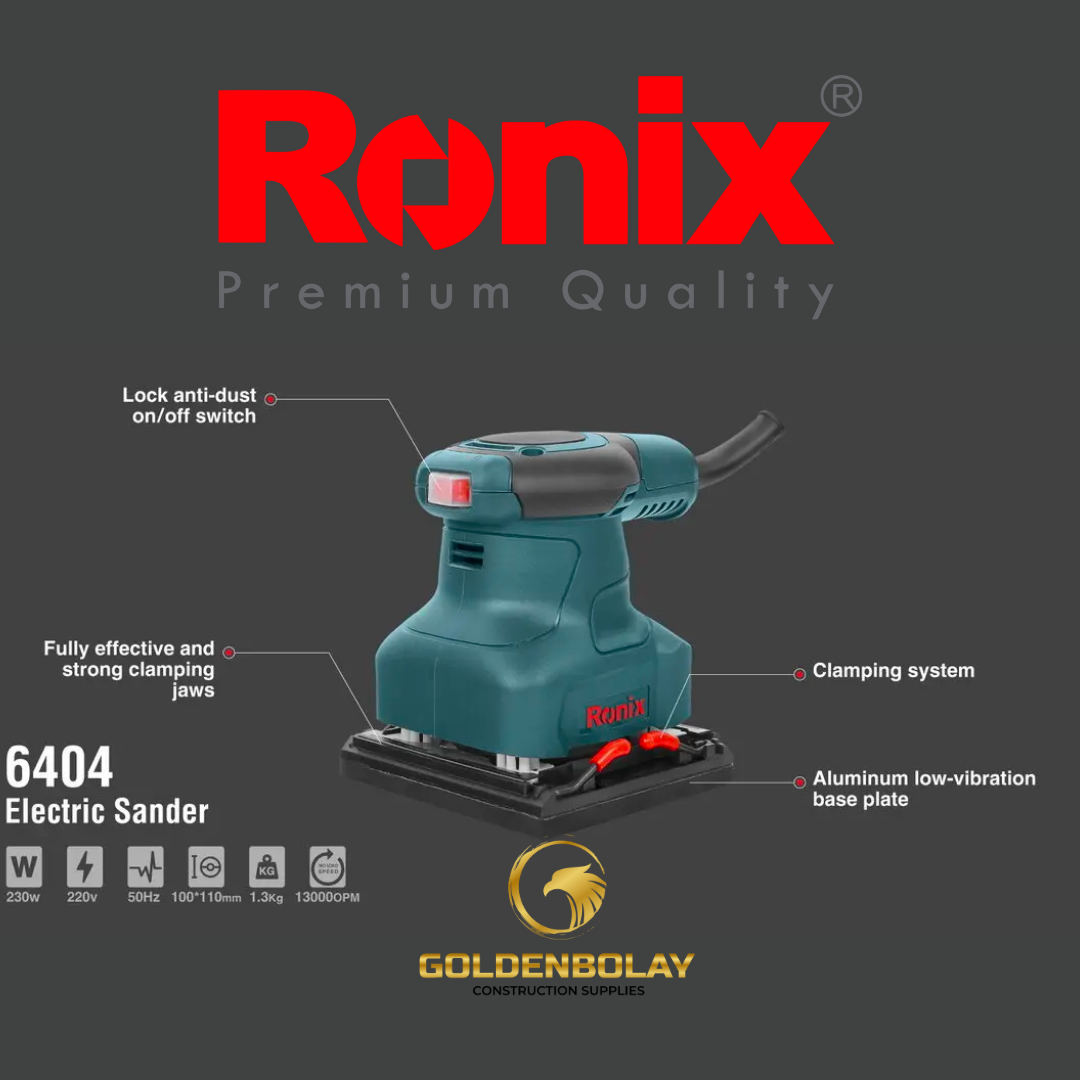 Ronix Wood Working Machine Model 6404 230W 110mm with Sanding Paper Mini Electric Sander