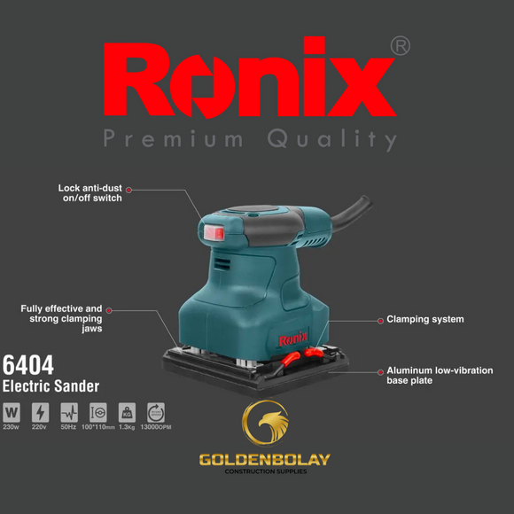 Ronix Electrical Sander, 230W, 100*110mm  Model #6404