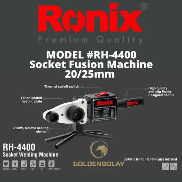 Ronix Socket Fusion Machine, 20/25mm  Model #RH-4400