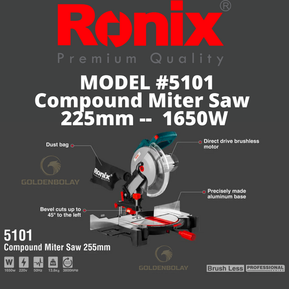 Ronix Compound Miter Saw 225mm, 1650W Model #5101